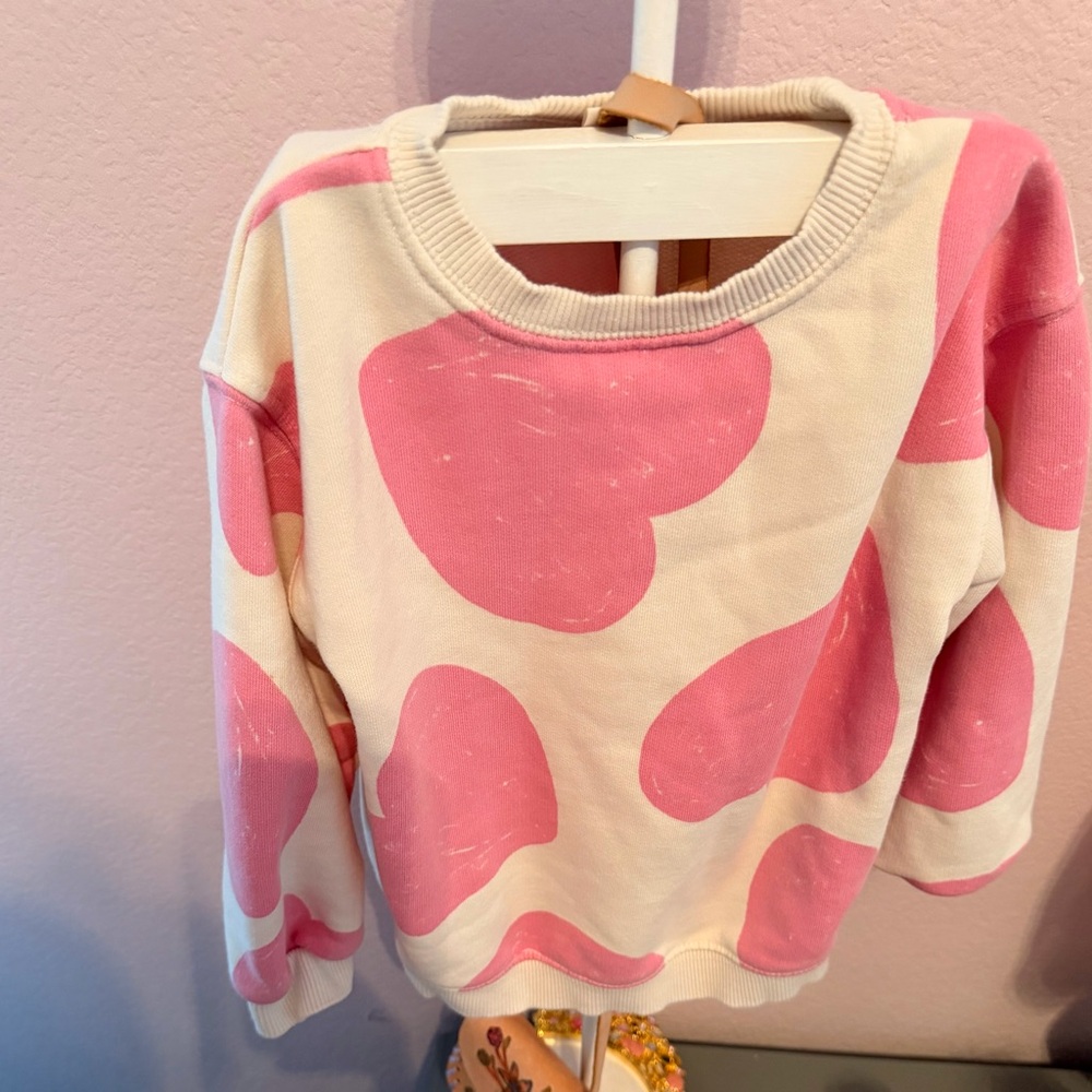 Zara Pink and White Patterned Sweater